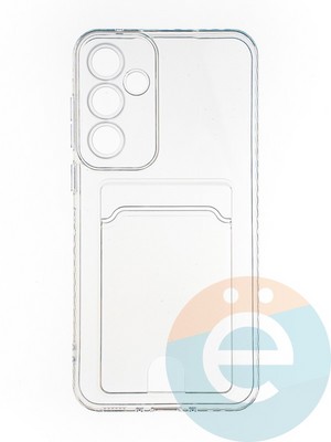 Накладка силиконовая с кардхолдером для Samsung Galaxy A25 прозрачная - фото 65278
