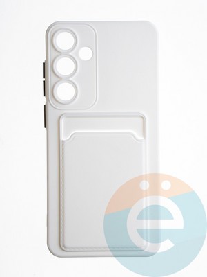 Накладка силиконовая Winter с кардхолдером для Samsung Galaxy S24 Plus белая - фото 65286
