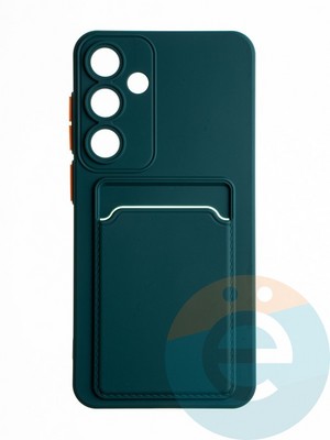 Накладка силиконовая Winter с кардхолдером для Samsung Galaxy S24 Plus зеленая - фото 65288