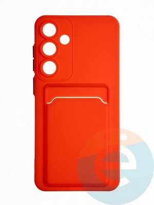 Накладка силиконовая Winter с кардхолдером для Samsung Galaxy S24 Plus красная - фото 65289