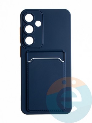 Накладка силиконовая Winter с кардхолдером для Samsung Galaxy S24 Plus синяя - фото 65293