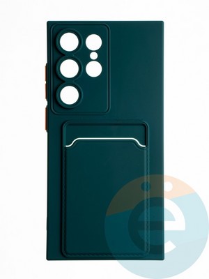 Накладка силиконовая Winter с кардхолдером для Samsung Galaxy S24 Ultra зеленая - фото 65300