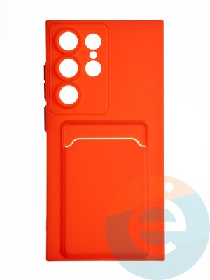 Накладка силиконовая Winter с кардхолдером для Samsung Galaxy S24 Ultra красная - фото 65301