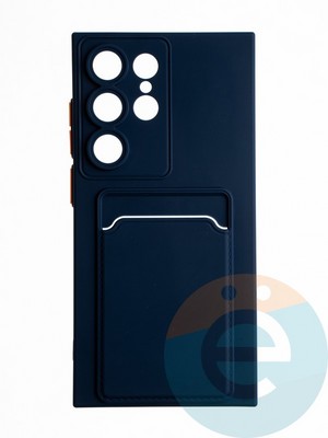 Накладка силиконовая Winter с кардхолдером для Samsung Galaxy S24 Ultra синяя - фото 65305