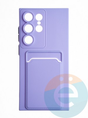Накладка силиконовая Winter с кардхолдером для Samsung Galaxy S24 Ultra сиреневая - фото 65307