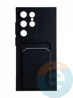 Накладка силиконовая Winter с кардхолдером для Samsung Galaxy S24 Ultra черная - фото 65309