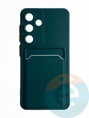 Накладка силиконовая Winter с кардхолдером для Samsung Galaxy S24 зеленая - фото 65312