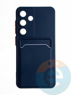Накладка силиконовая Winter с кардхолдером для Samsung Galaxy S24 синяя - фото 65317