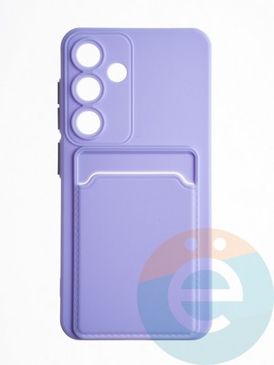 Накладка силиконовая Winter с кардхолдером для Samsung Galaxy S24 сиреневая - фото 65319