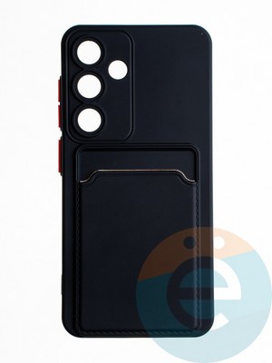 Накладка силиконовая Winter с кардхолдером для Samsung Galaxy S24 черная - фото 65322