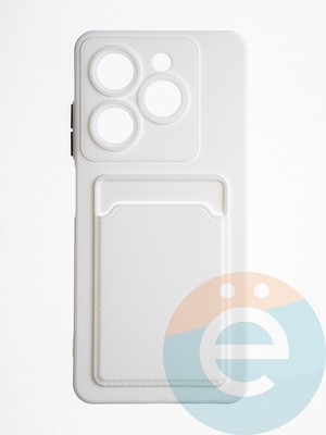 Накладка силиконовая Winter с кардхолдером для Tecno Spark 20/20C белая - фото 65324