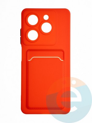 Накладка силиконовая Winter с кардхолдером для Tecno Spark 20/20C красная - фото 65327