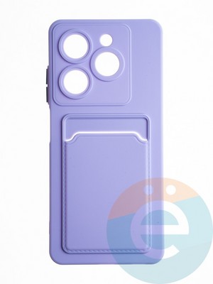 Накладка силиконовая Winter с кардхолдером для Tecno Spark 20/20C сиреневая - фото 65332