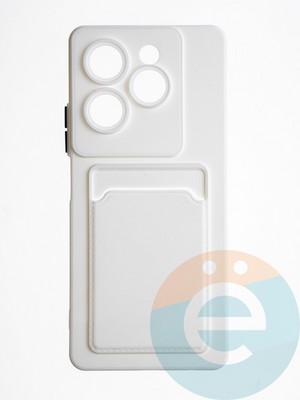 Накладка силиконовая Winter с кардхолдером для Tecno Spark 20 Pro белая - фото 65336