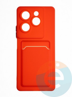 Накладка силиконовая Winter с кардхолдером для Tecno Spark 20 Pro красная - фото 65340