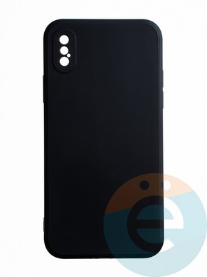 Накладка силиконовая Ycase с защитой камеры для Apple iPhone X/XS черная - фото 65446