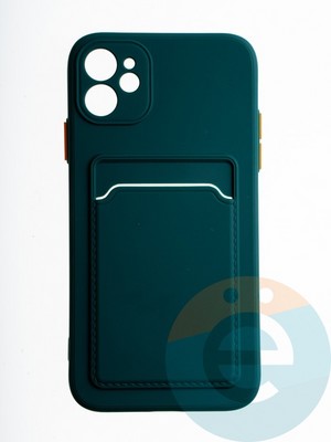 Накладка силиконовая Winter с кардхолдером для Apple iPhone 11 зеленая - фото 65640