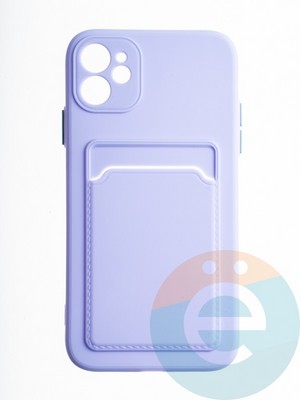 Накладка силиконовая Winter с кардхолдером для Apple iPhone 11 сиреневая - фото 65645