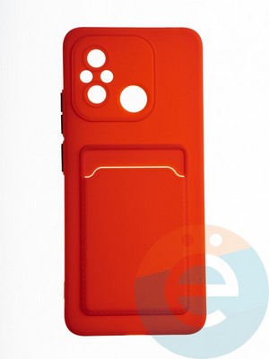 Накладка силиконовая Winter с кардхолдером для Xiaomi Redmi12C/Poco C55 красная - фото 65653
