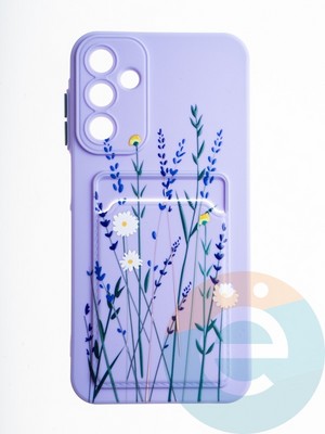 Накладка силиконовая Summer с кардхолдером для Samsung Galaxy A15 сиреневая - фото 65671