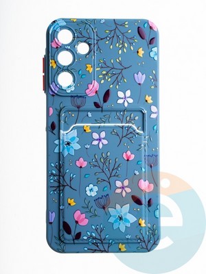 Накладка силиконовая Summer с кардхолдером для Samsung Galaxy A15 синяя - фото 65674