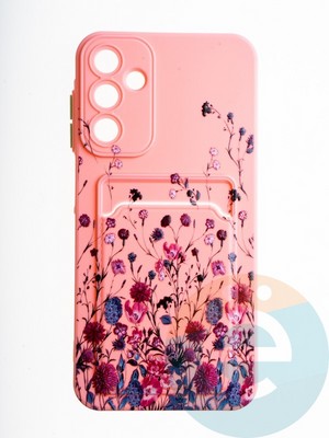 Накладка силиконовая Summer с кардхолдером для Samsung Galaxy A15 розовая - фото 65677