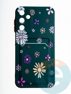 Накладка силиконовая Summer с кардхолдером для Samsung Galaxy A15 зеленая - фото 65679