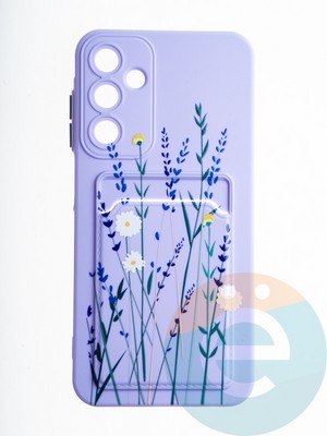 Накладка силиконовая Summer с кардхолдером для Samsung Galaxy A25 сиреневая - фото 65687