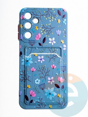 Накладка силиконовая Summer с кардхолдером для Samsung Galaxy A25 синяя - фото 65689
