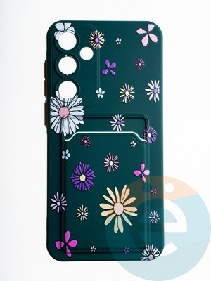Накладка силиконовая Summer с кардхолдером для Samsung Galaxy A35 зеленая - фото 65706