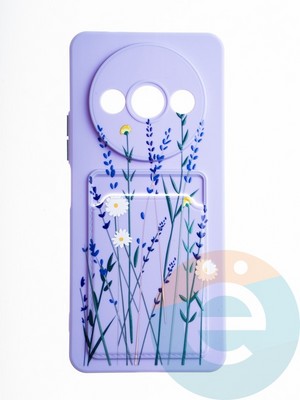 Накладка силиконовая Summer с кардхолдером для Xiaomi Redmi A3 сиреневая - фото 65714