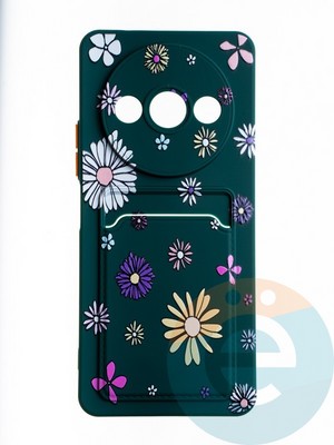 Накладка силиконовая Summer с кардхолдером для Xiaomi Redmi A3 зеленая - фото 65723