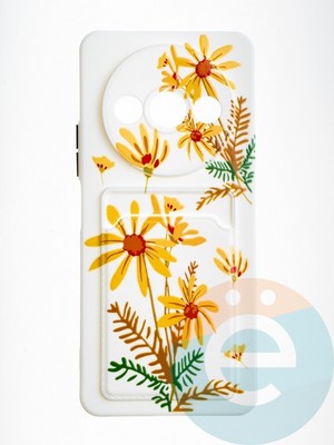 Накладка силиконовая Summer с кардхолдером для Xiaomi Redmi A3 бежевая - фото 65726