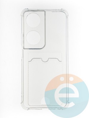 Накладка силиконовая с кардхолдером и усиленными углами для Huawei Honor X7B прозрачная - фото 65745