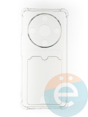 Накладка силиконовая с кардхолдером и усиленными углами для Huawei Honor X9B прозрачная - фото 65751