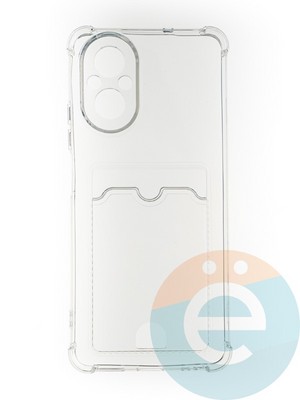 Накладка силиконовая с кардхолдером и усиленными углами для Realme C67 прозрачная - фото 65759