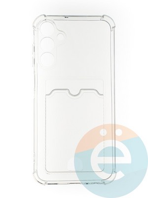 Накладка силиконовая с кардхолдером и усиленными углами для Samsung Galaxy A15 прозрачная - фото 65761