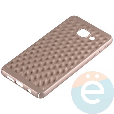 Накладка пластиковая перфорированная на Samsung Galaxy A3 (2016) SM-A310 золотистая - фото 12136