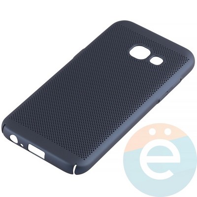 Накладка пластиковая перфорированная на Samsung Galaxy A3 (2017) SM-A320 синяя - фото 12139