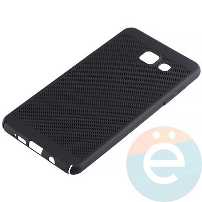Накладка пластиковая перфорированная на Samsung Galaxy A5 (2016) SM-A510 черная - фото 12143