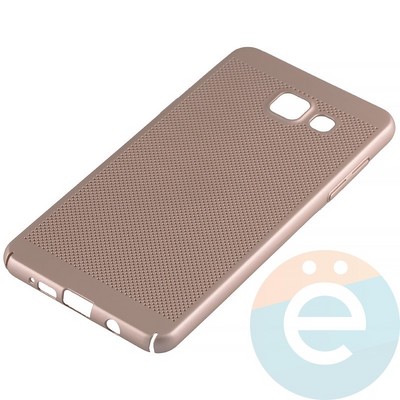 Накладка пластиковая перфорированная на Samsung Galaxy A5 (2016) SM-A510 золотистая - фото 12146