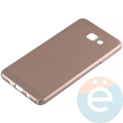 Накладка пластиковая перфорированная на Samsung Galaxy A7 (2016) SM-A710 золотистая - фото 12156