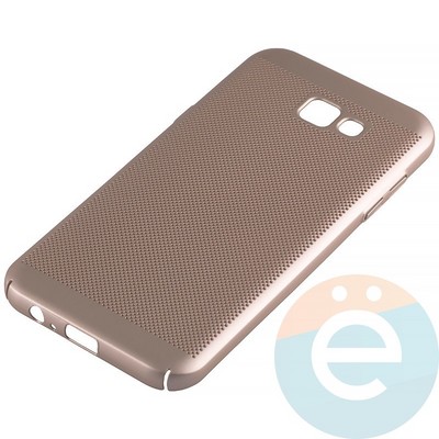Накладка пластиковая перфорированная на Samsung Galaxy A7 (2017) SM-A720 золотистая - фото 12161