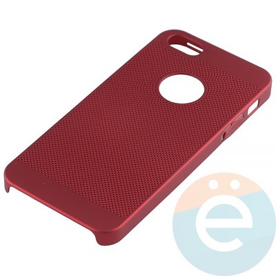 Накладка пластиковая перфорированная на Apple iPhone 5/5s/SE красная - фото 12173