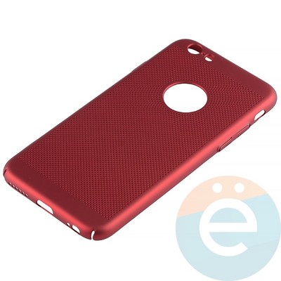 Накладка пластиковая перфорированная на Apple iPhone 6/6s красная - фото 12178