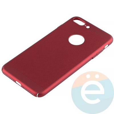 Накладка пластиковая перфорированная на Apple iPhone 7 Plus/8 Plus красная - фото 12193
