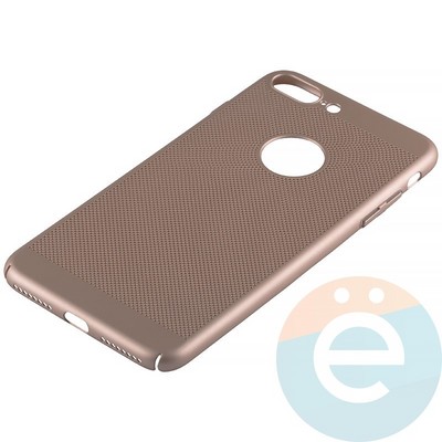Накладка пластиковая перфорированная на Apple iPhone 7 Plus/8 Plus золотистая - фото 12194
