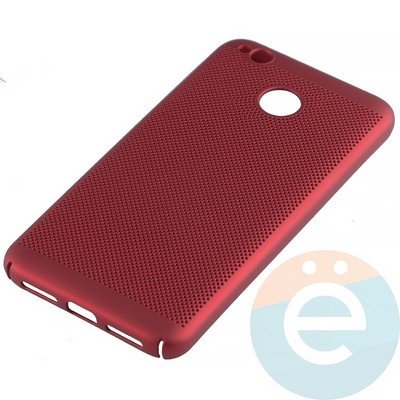 Накладка пластиковая перфорированная на Xiaomi Redmi 4X красная - фото 12207