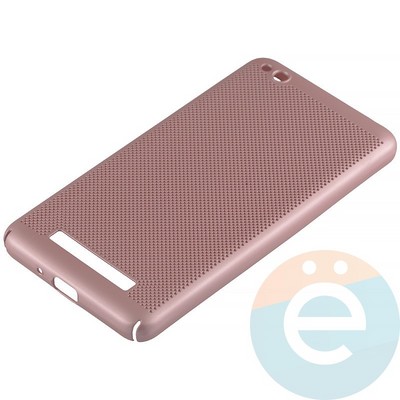 Накладка пластиковая перфорированная на Xiaomi Redmi 4A розовая - фото 12213