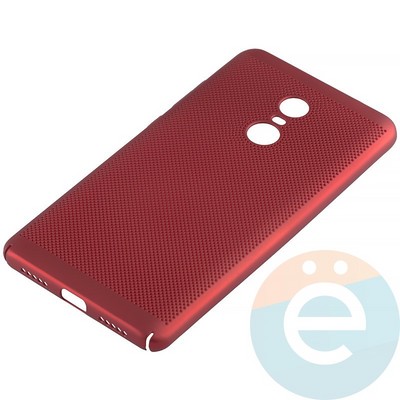 Накладка пластиковая перфорированная на Xiaomi Redmi Note 4 красная - фото 12216